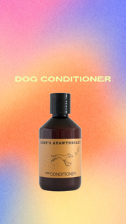Natural dog conditioner with oats, cedarwood, and argan oil in eco-friendly packaging – gentle detangling and flea-repelling formula for all dogs