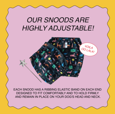 Stylish and functional dog snood from Rory’s Apawthecary, gentle on ears and designed for comfort. Easy-to-wear snood for mess-free mealtimes and cute everyday looks. Perfect for café outings or travel to protect ears and keep face clean during meals. UAE based.