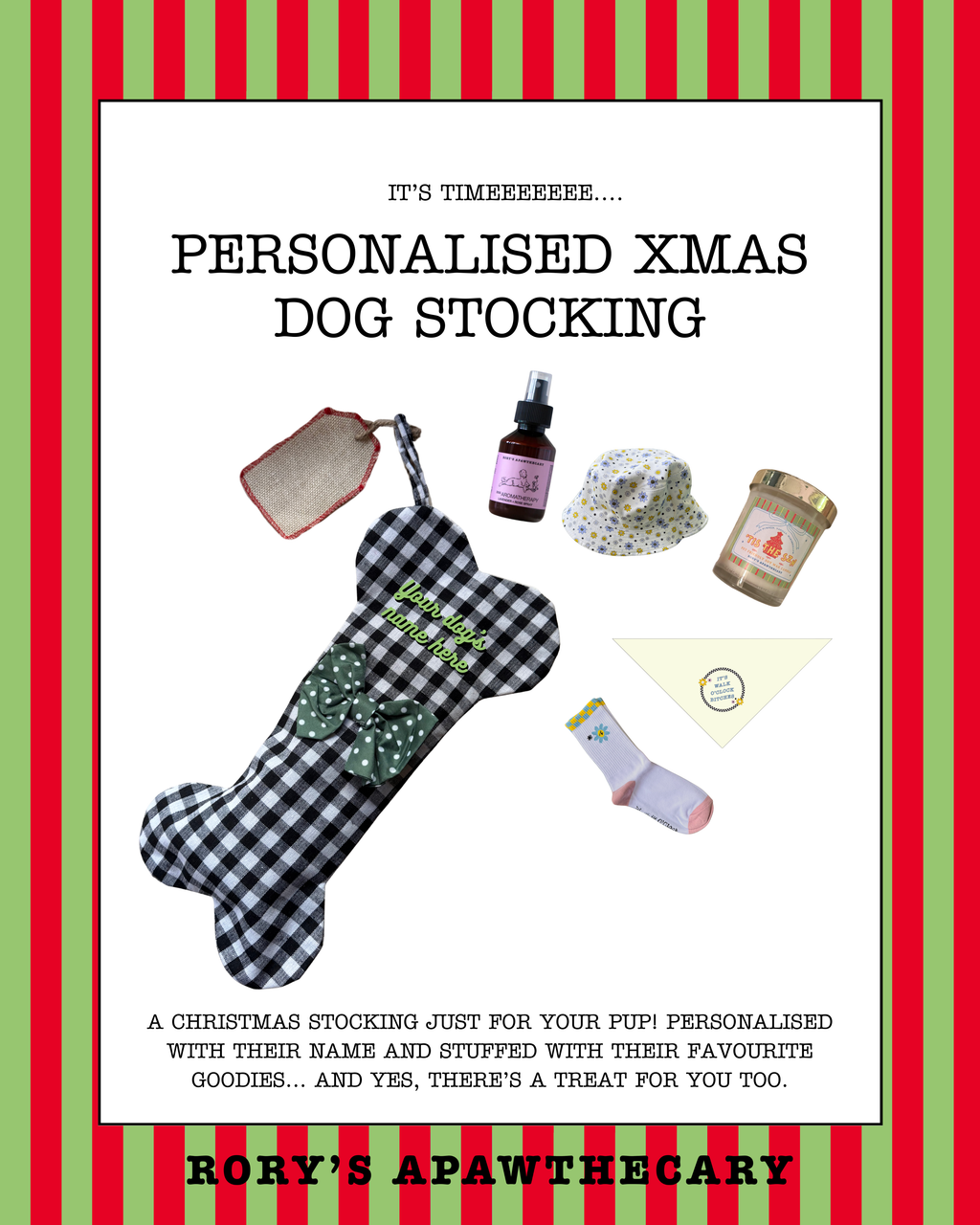 PERSONALISED XMAS DOG STOCKING