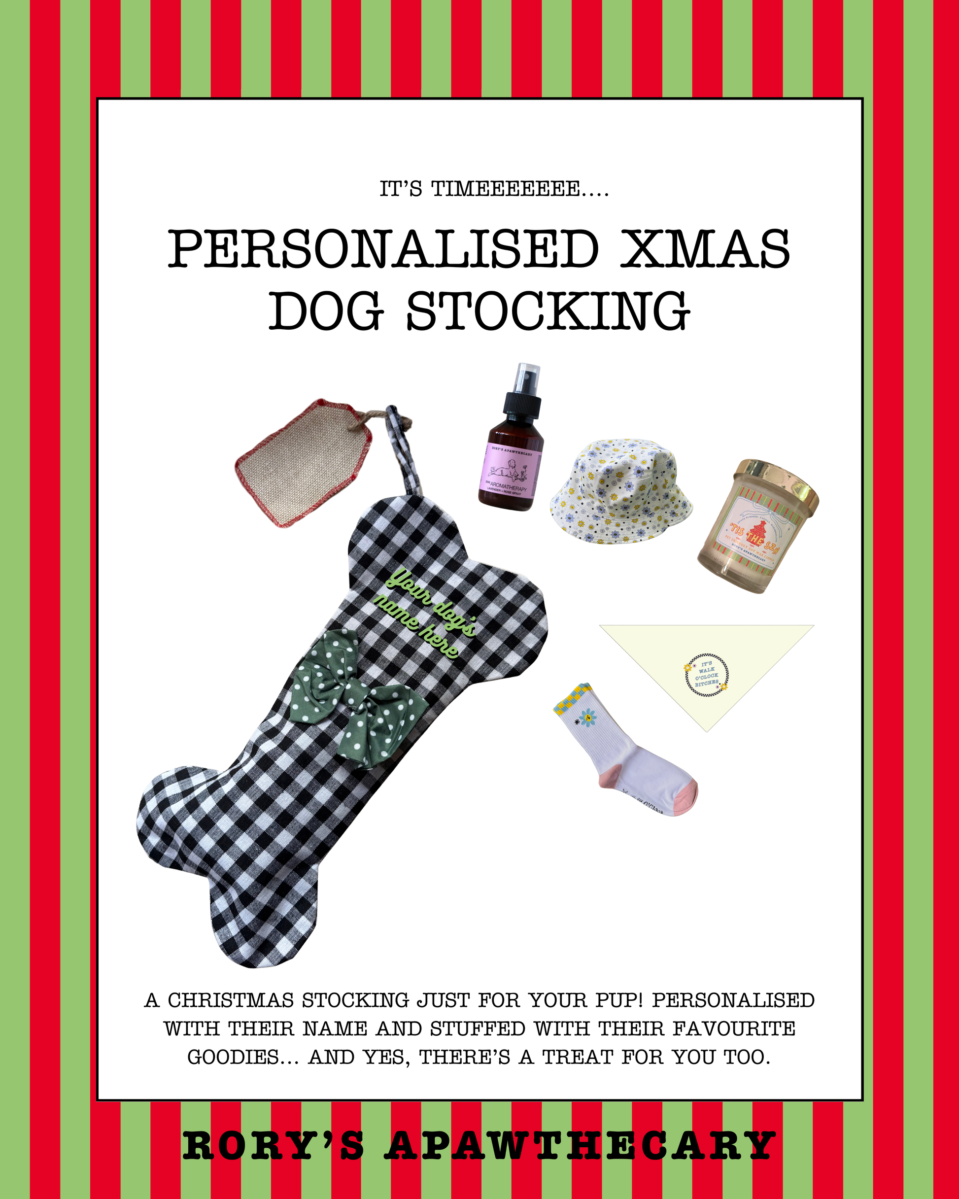 PERSONALISED XMAS DOG STOCKING