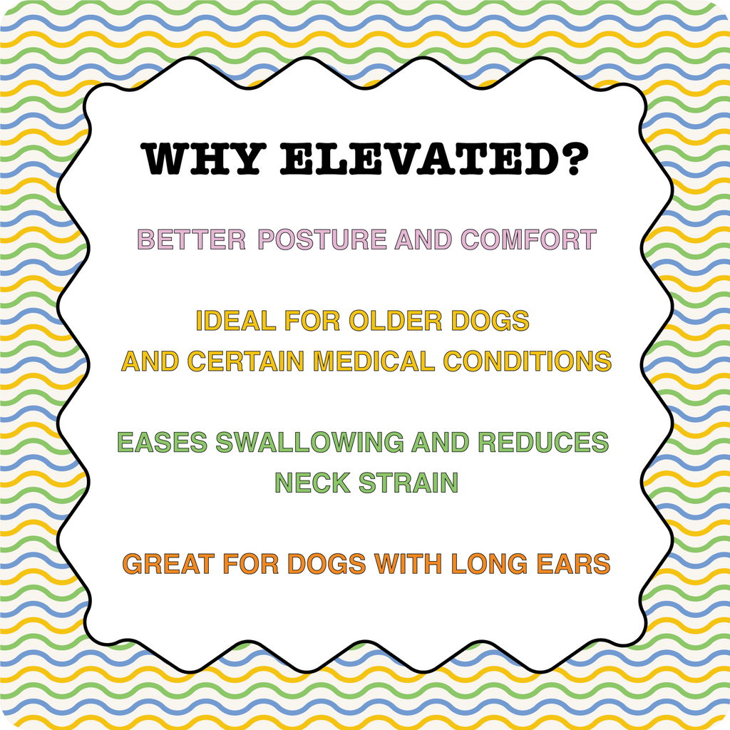Elevate, stash, pack your 2 in 1 dog bowls made from food grade silicone for mess free dog dining. Elevate for older dogs or medical conditions to ease swallowing and reduce neck strain. Great for IVDD and senior pets. Or those with long ears. Based in UAE