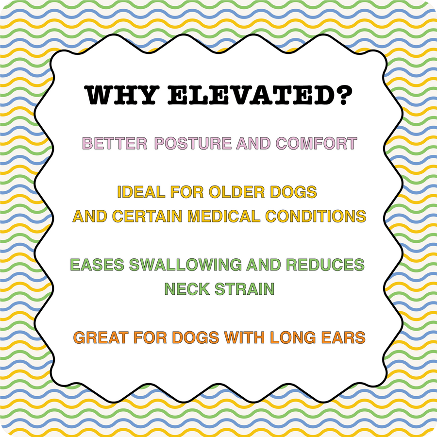 Elevate, stash, pack your 2 in 1 dog bowls made from food grade silicone for mess free dog dining. Elevate for older dogs or medical conditions to ease swallowing and reduce neck strain. Great for IVDD and senior pets. Or those with long ears. Based in UAE