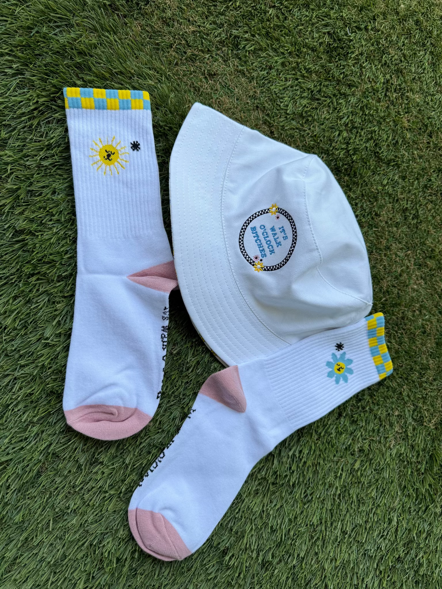 Dog walking Socks and Bucket Hat for Dog Walks around UAE Perfect For Dog Moms