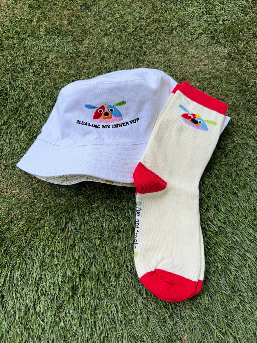 Dog walking Hat and Dog walking Socks Matching Dog Parent with Dog For Healing Your Inner Pup Feel Good Dog Mom Merchandise Based in the UAE