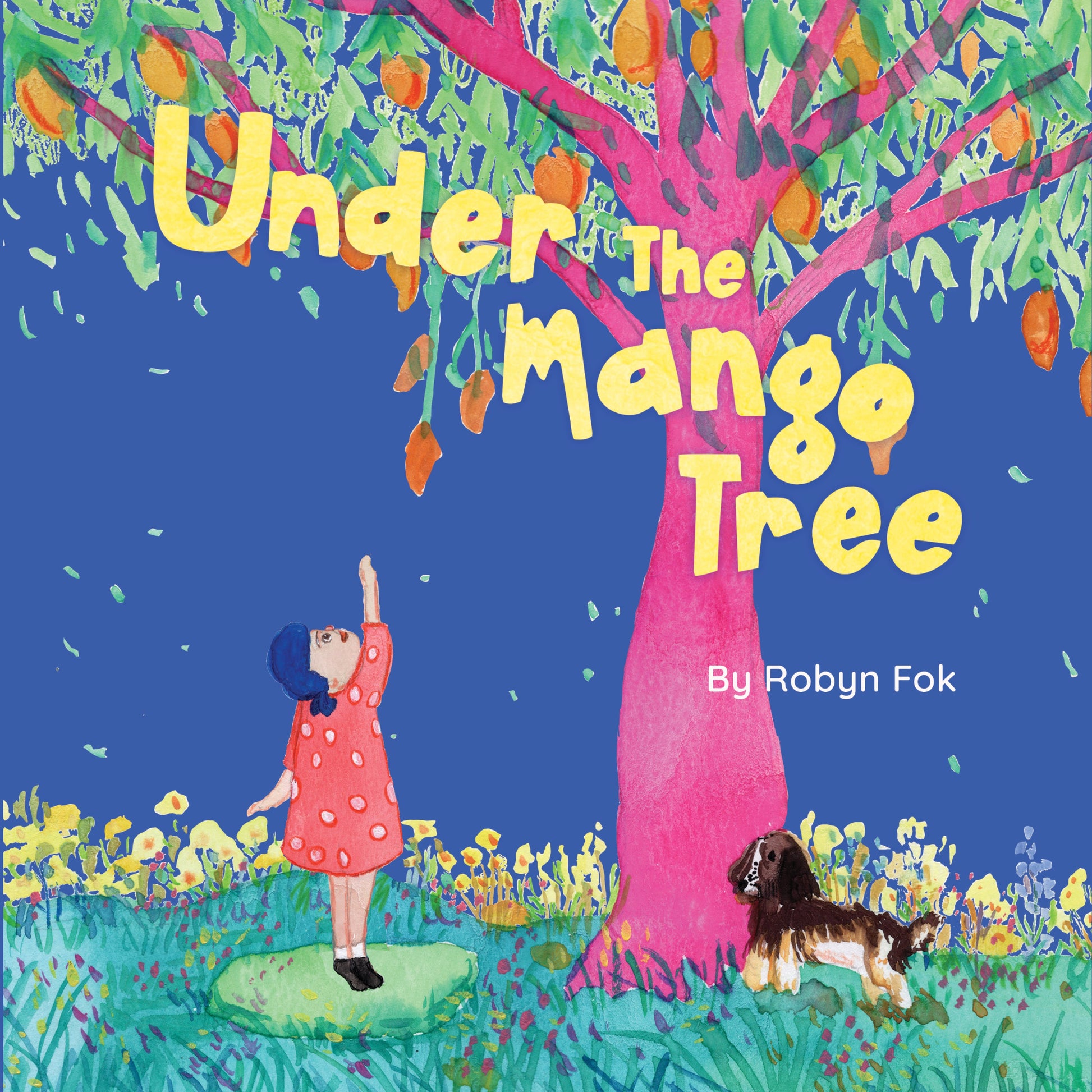 Children's book on grief and loss for pet loss healing. Under the mango tree by Robyn Fok. Founder of Rory's Apawthecary.